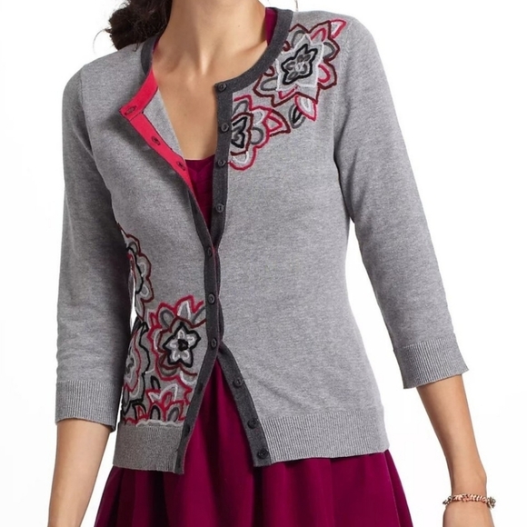 Anthropologie Tabitha Embroidered Azalea Cardigan XS - Picture 1 of 6